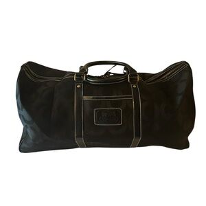 Coach Signature Duffel Bag Black, Leather Trim Weekender Travel Bag, LIKE NEW!